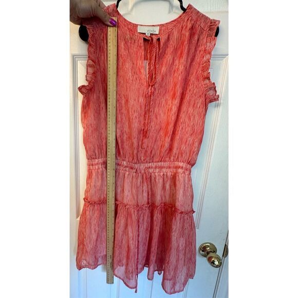 NWOT Pinch Coastal Striped Ruffle Sleeveless Smocked Mid Waisted Dress Women's M - Picture 6 of 9